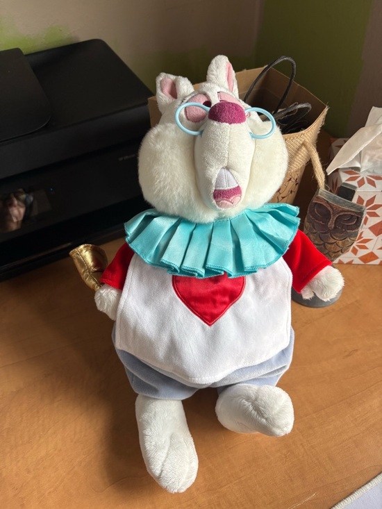 Disney Other - The Disney Store Alice In Wonderland Rabbit Plush White Stuffed Animal Exclusive